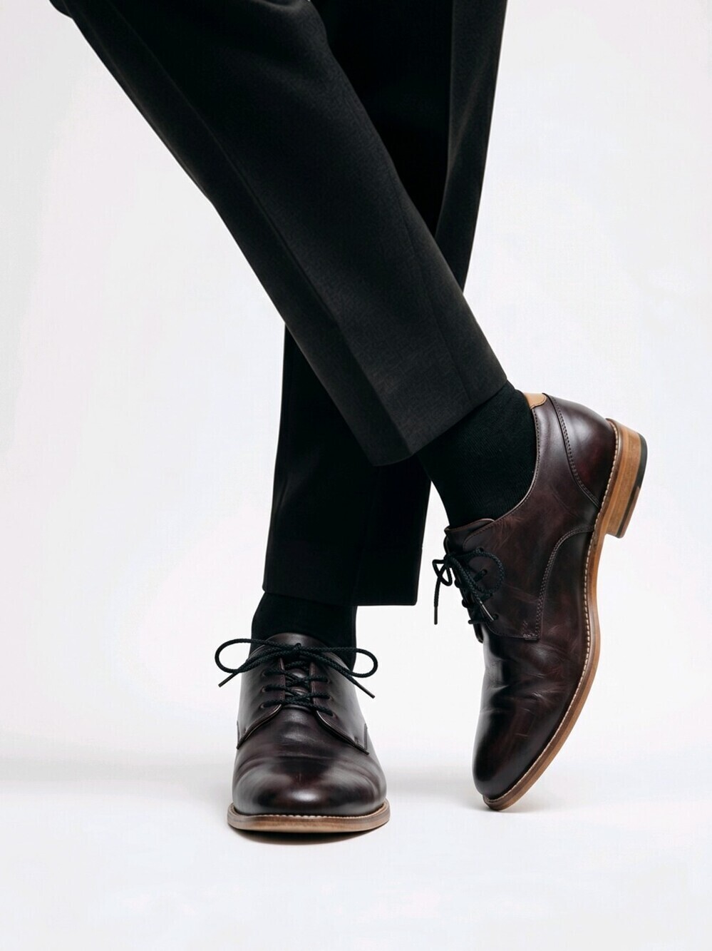 J Shoes Handcrafted Mens William Brown Leather Oxfords Dress Shoes Sz 11.5